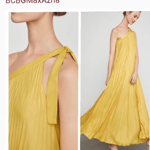 BCBGMaxAzria Dresses & Skirts - BCBGMAXAZRIA Pleated Marigold Gown Maxi Dress. S